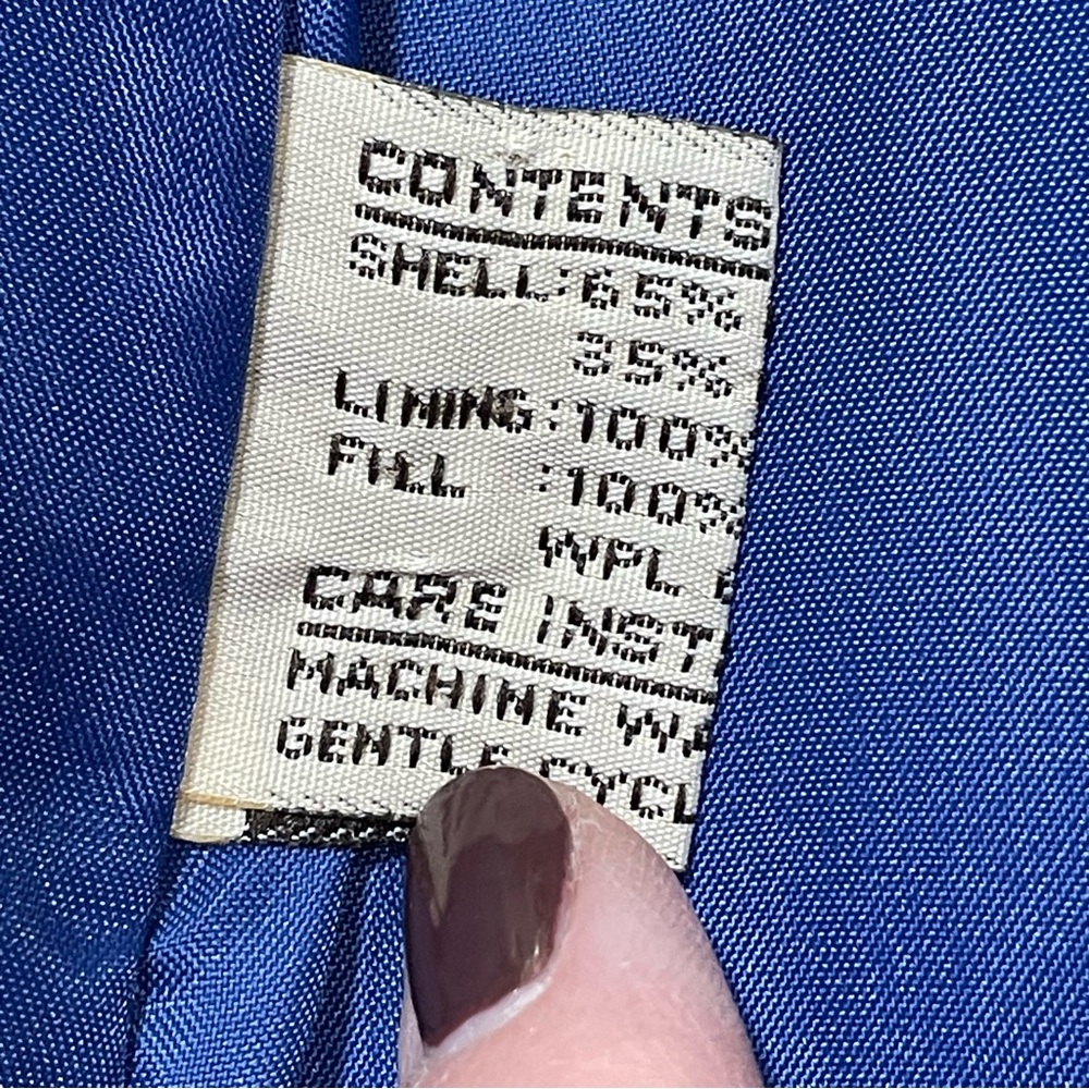 RARE Vtg 70s 80s Quilted Puffer Coat Saxton Hall Mauve/Blue Full Length Medium - Picture 9 of 16